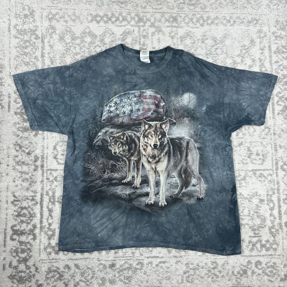 The Mountain Style Shirt Acid Wash Short Sleeve USA American Size XL